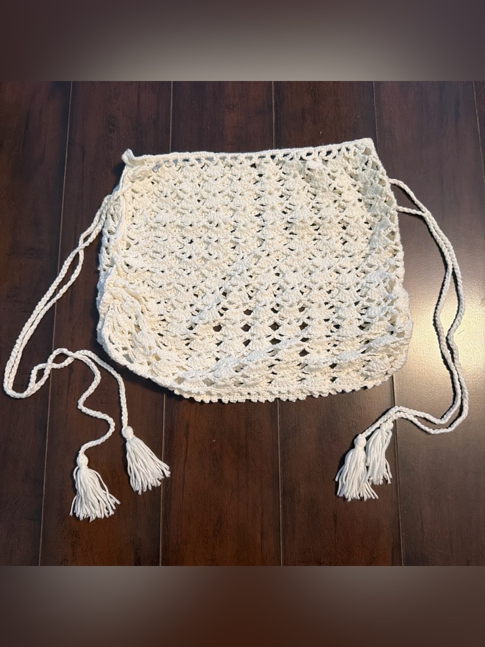 Crochet Tie-Side Swim Sarong Cover-Up in Cream